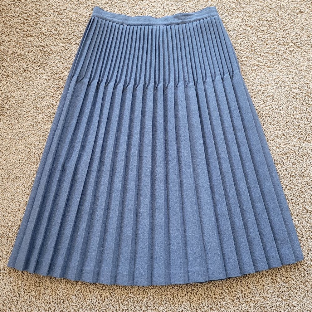 VTG Tradition-Sears Pleated Skirt Denim/Grey